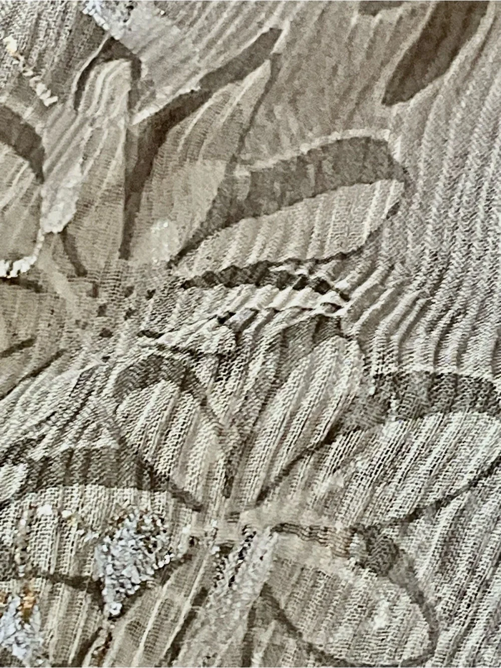 Gerard Darel Paris 100% Silk Floral Dress , Delicate Metallic Silver Threading 🩶